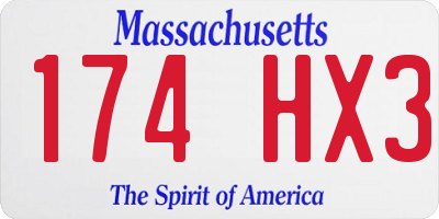 MA license plate 174HX3