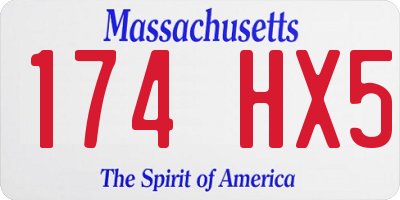 MA license plate 174HX5