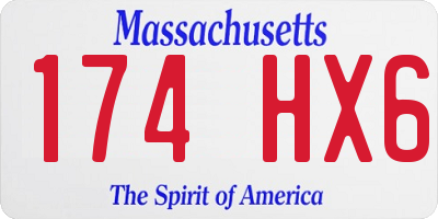 MA license plate 174HX6