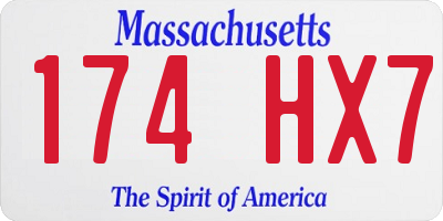 MA license plate 174HX7
