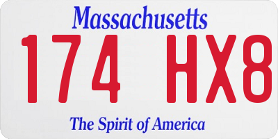 MA license plate 174HX8