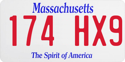 MA license plate 174HX9