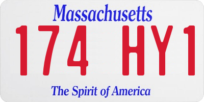MA license plate 174HY1