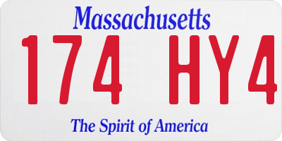 MA license plate 174HY4