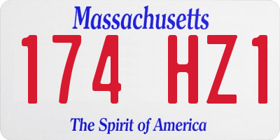 MA license plate 174HZ1