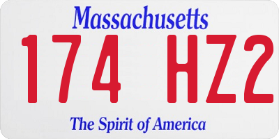 MA license plate 174HZ2