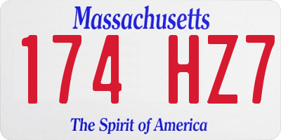 MA license plate 174HZ7
