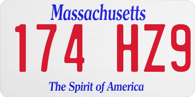 MA license plate 174HZ9