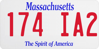 MA license plate 174IA2