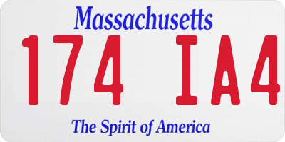 MA license plate 174IA4