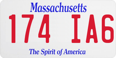 MA license plate 174IA6