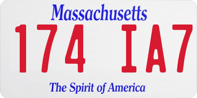 MA license plate 174IA7