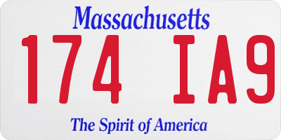 MA license plate 174IA9