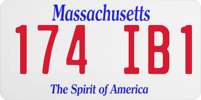 MA license plate 174IB1