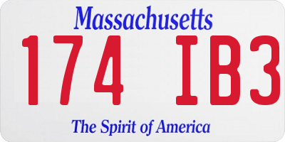 MA license plate 174IB3