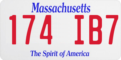 MA license plate 174IB7