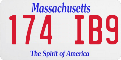MA license plate 174IB9