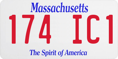 MA license plate 174IC1