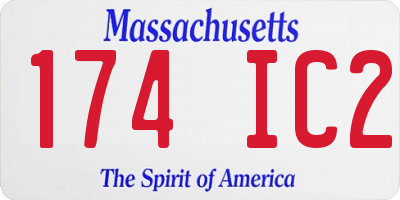MA license plate 174IC2