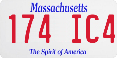 MA license plate 174IC4