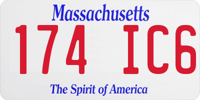 MA license plate 174IC6