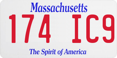 MA license plate 174IC9