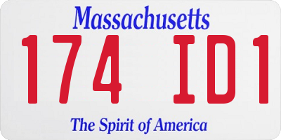 MA license plate 174ID1