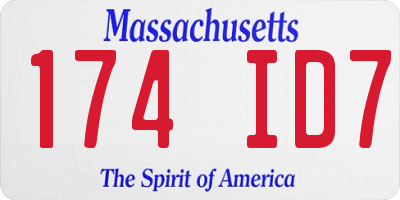 MA license plate 174ID7