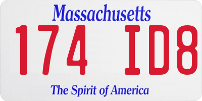 MA license plate 174ID8