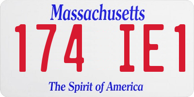 MA license plate 174IE1