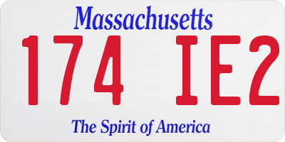 MA license plate 174IE2