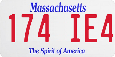 MA license plate 174IE4