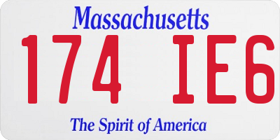 MA license plate 174IE6