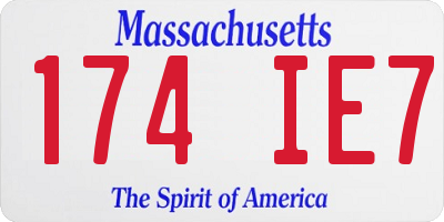MA license plate 174IE7