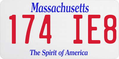 MA license plate 174IE8
