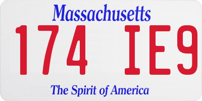 MA license plate 174IE9