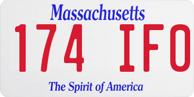 MA license plate 174IF0