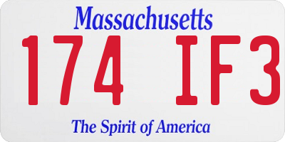 MA license plate 174IF3