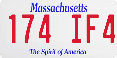 MA license plate 174IF4