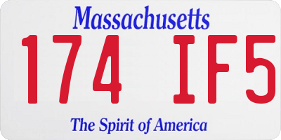 MA license plate 174IF5