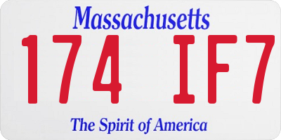 MA license plate 174IF7