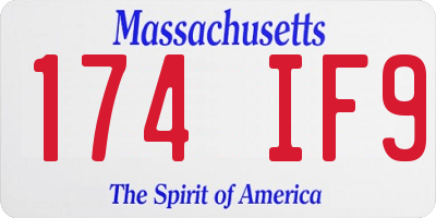 MA license plate 174IF9