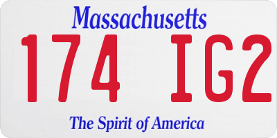 MA license plate 174IG2