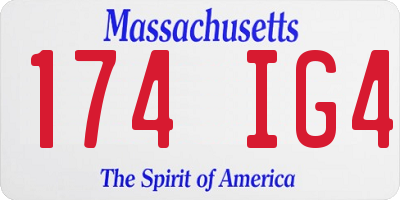 MA license plate 174IG4