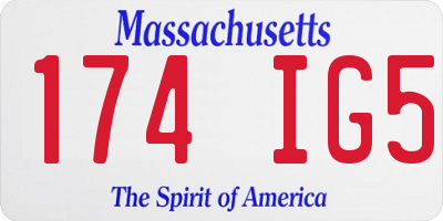 MA license plate 174IG5