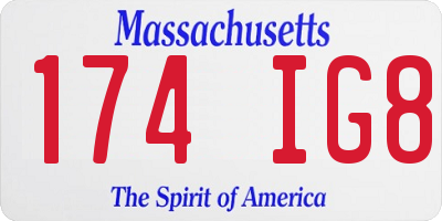 MA license plate 174IG8