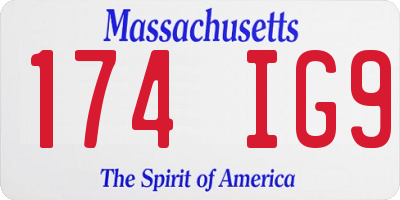 MA license plate 174IG9