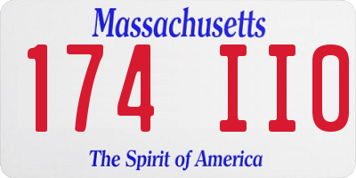 MA license plate 174II0
