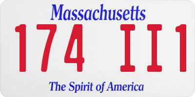 MA license plate 174II1