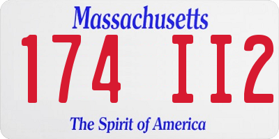 MA license plate 174II2